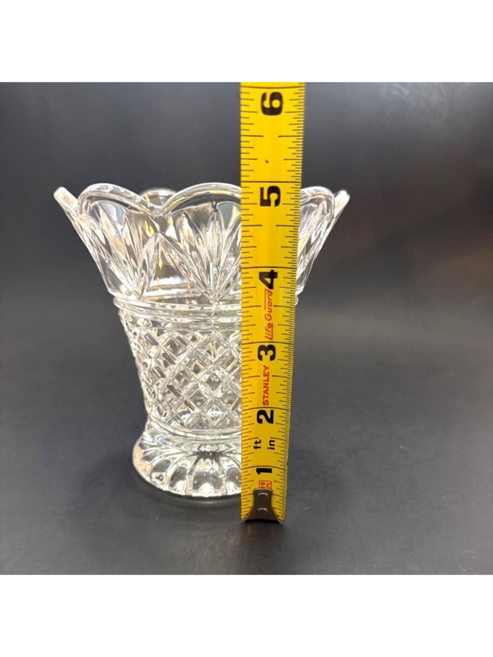 Marquis Waterford Honour Crystal Vase Flared Scalloped Rim Diamond Cut Germany - Picture 6 of 9